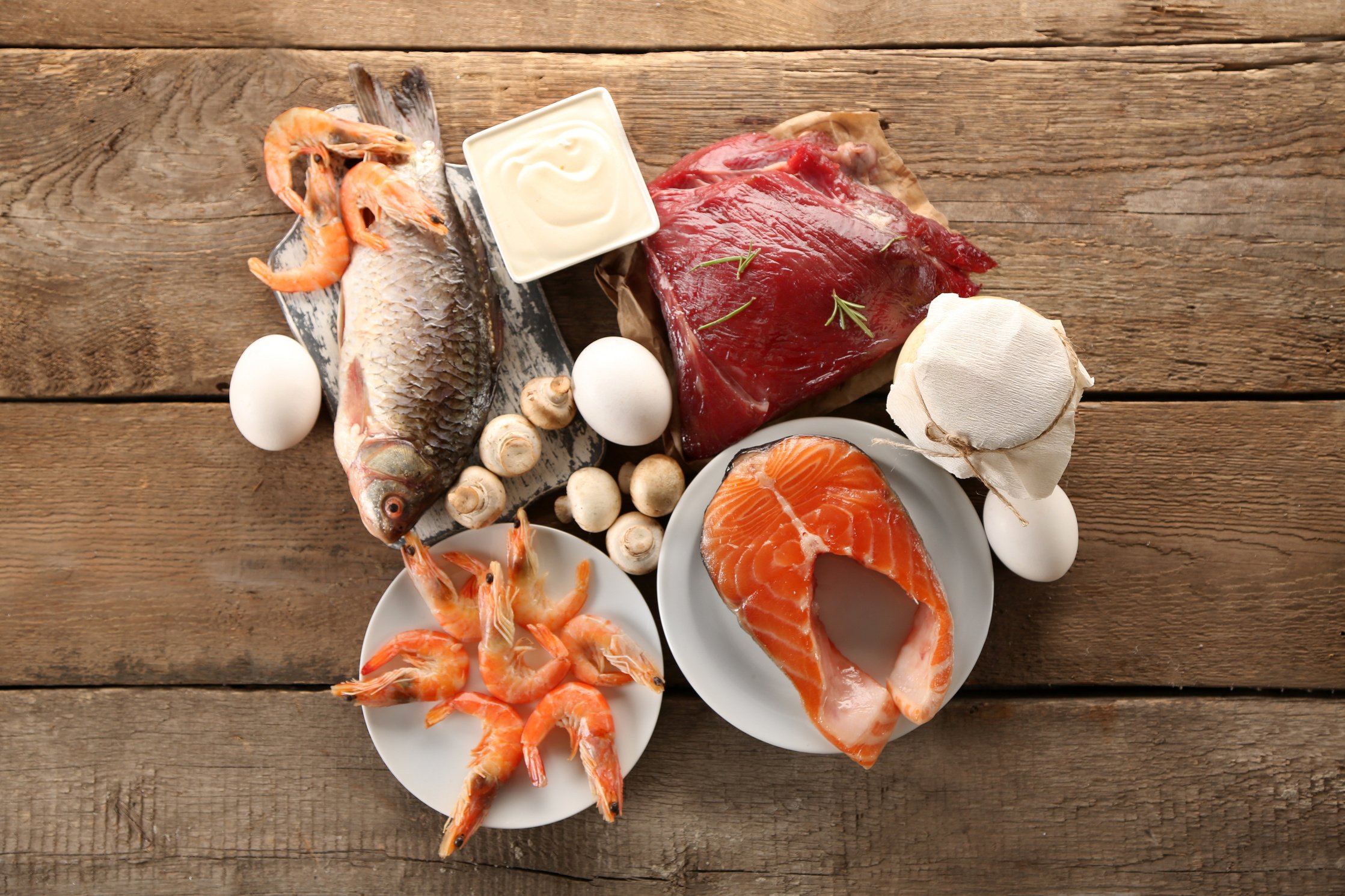 Seafood and Meat with Ingredients